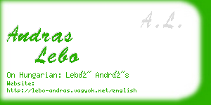 andras lebo business card